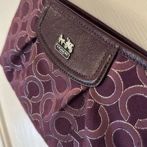 Coach Wristlet in Purple Signature Fabric